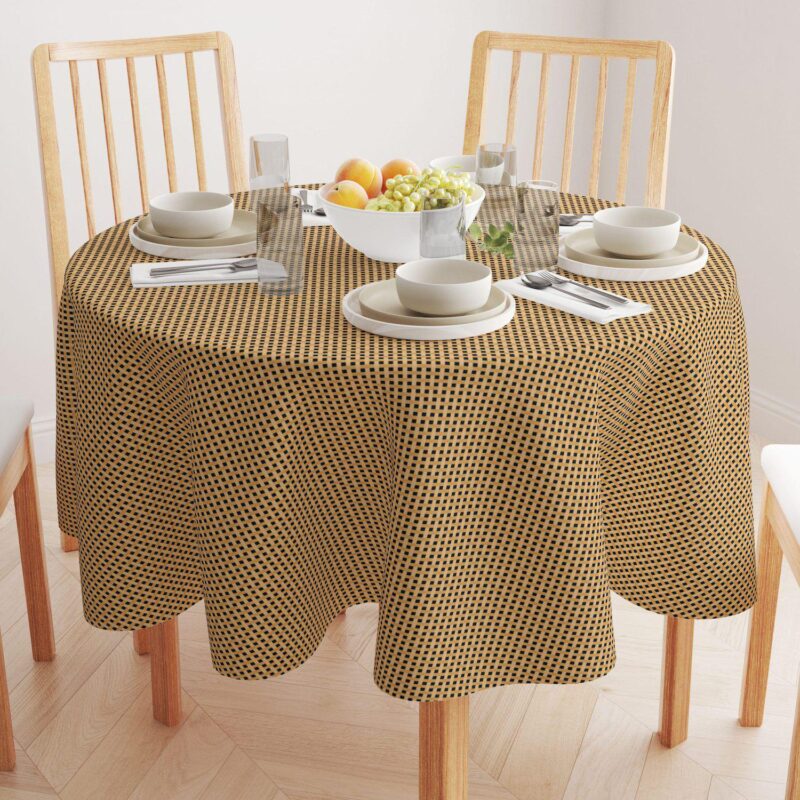 Round Tablecloth, 100% Polyester, 90  Round, Chessboard Braid - Image 2