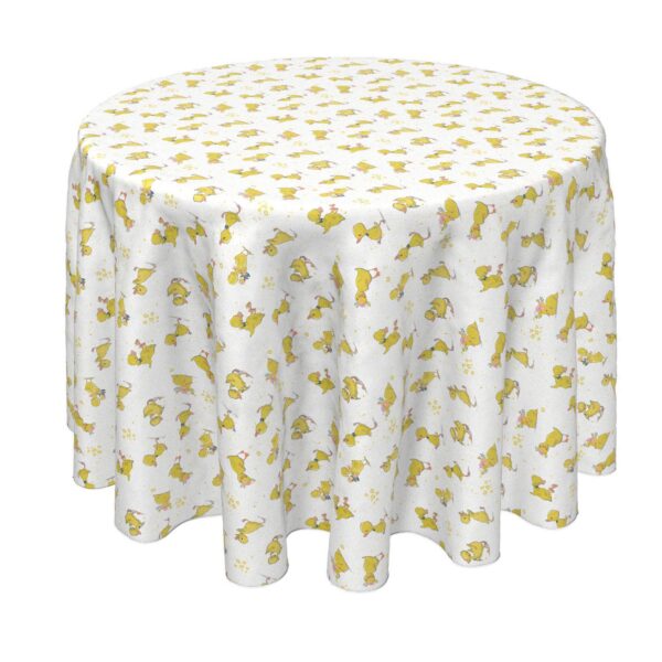 Round Tablecloth, 100% Polyester, 90  Round, Ducklings