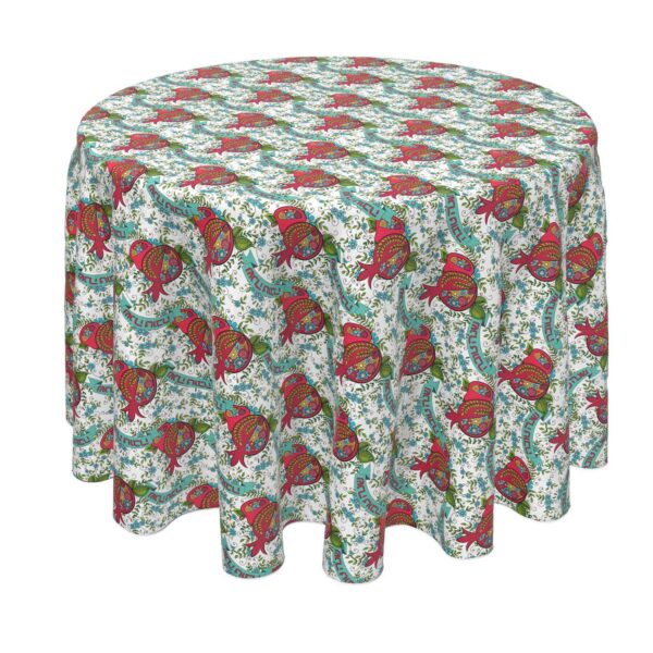 Round Tablecloth, 100% Polyester, 90  Round, Happy Rosh Hashanah