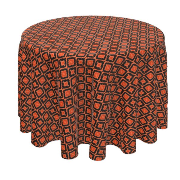 Round Tablecloth, 100% Polyester, 60  Round, Ikat Halloween