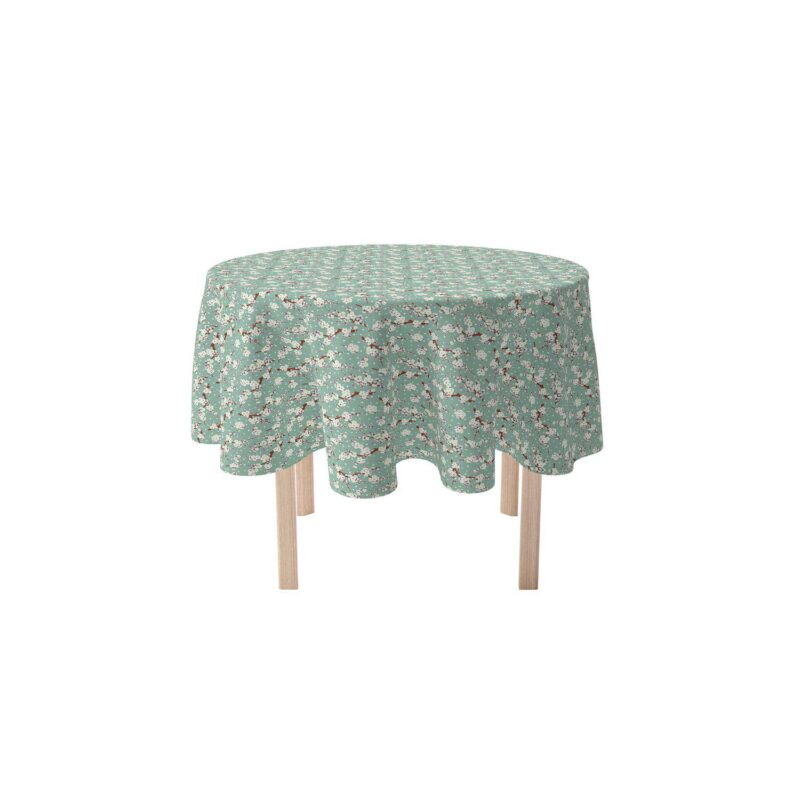 Round Tablecloth, 100% Polyester, 60  Round, Chinese Cherry Blossom