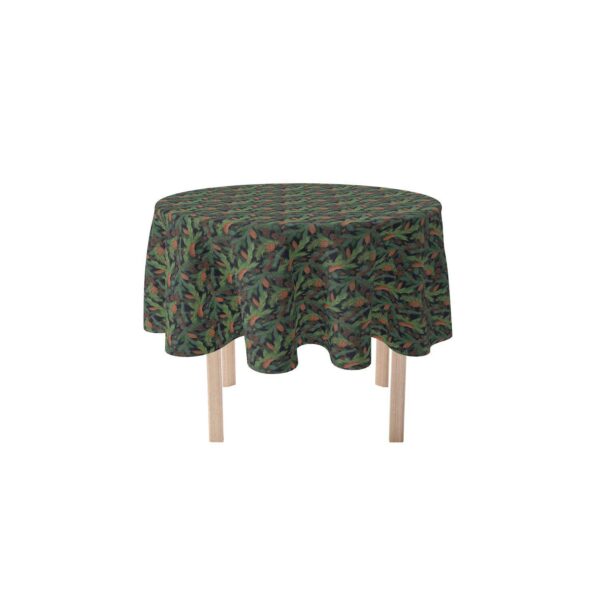 Round Tablecloth, 100% Polyester, 90  Round, Fir Branches and Green Pines