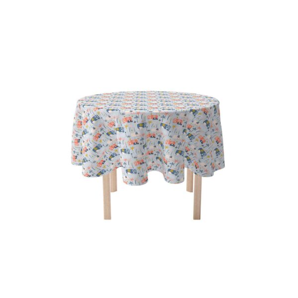 Round Tablecloth, 100% Polyester, 70  Round, Elephants and Palm Trees