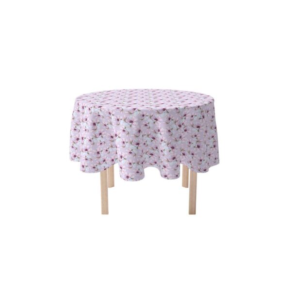 Round Tablecloth, 100% Polyester, 70  Round, Brush Stroke Purple Flowers