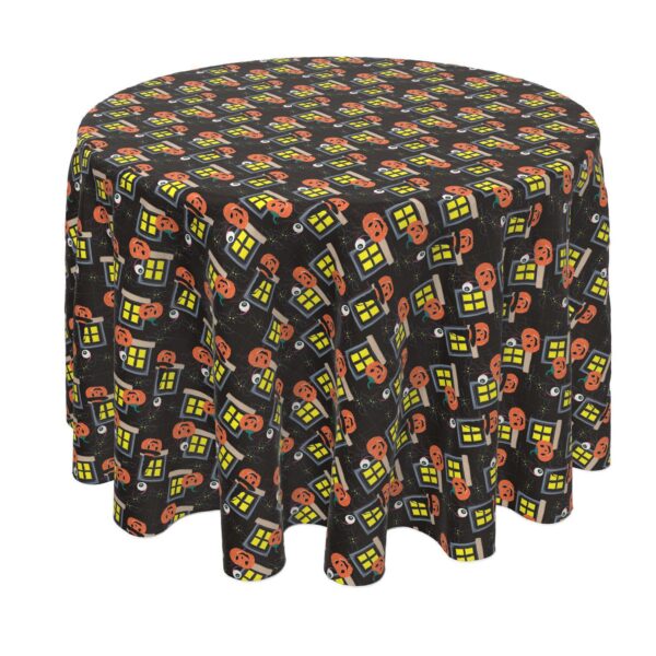 Round Tablecloth, 100% Polyester, 60  Round, Halloween House Scare