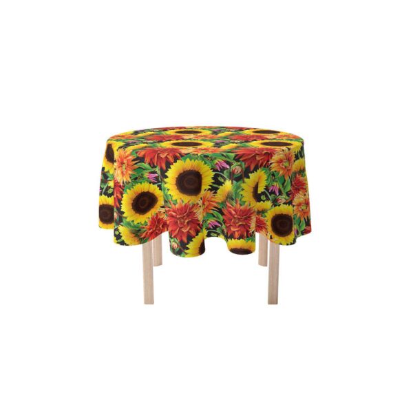 Round Tablecloth, 100% Polyester, 70  Round, Sunflower Garden