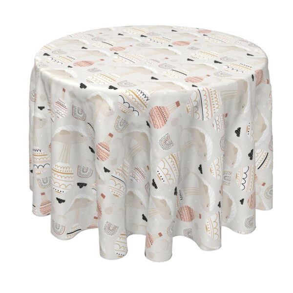 Round Tablecloth, 100% Polyester, 90  Round, Sleeping Whales and Hot Air Balloons