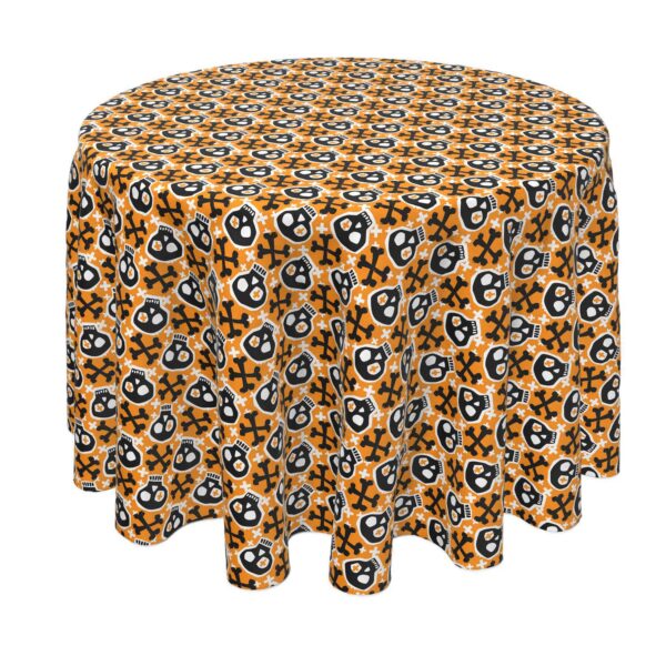 Round Tablecloth, 100% Polyester, 60  Round, Hipster Skull and Bones