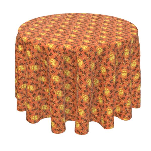 Round Tablecloth, 100% Polyester, 60  Round, Halloween in Autumn