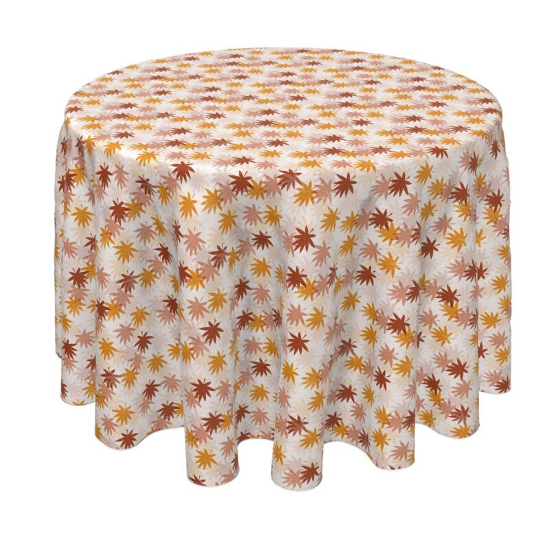 Round Tablecloth, 100% Polyester, 90  Round, Maple Leaves Sketch