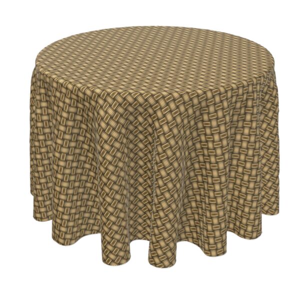 Round Tablecloth, 100% Polyester, 60  Round, Wicker Wood Carving