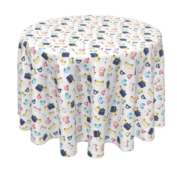 Round Tablecloth, 100% Polyester, 60  Round, Cartoon Cars