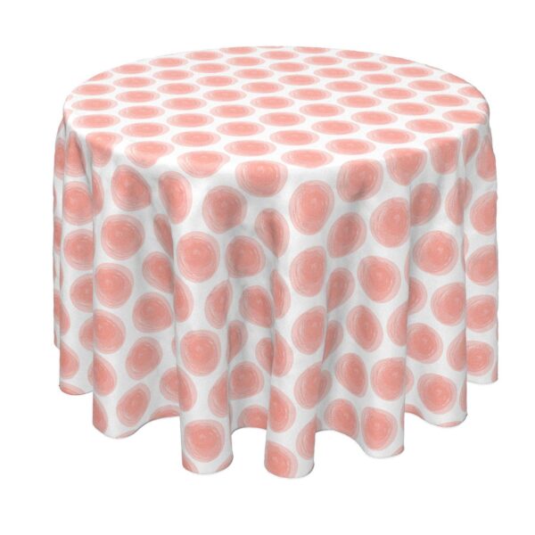 Round Tablecloth, 100% Polyester, 60  Round, Watercolor Dots