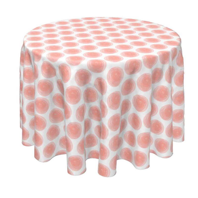 Round Tablecloth, 100% Polyester, 60  Round, Watercolor Dots
