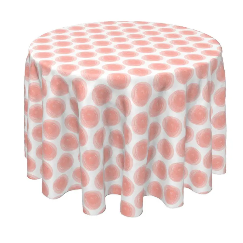 Round Tablecloth, 100% Polyester, 60  Round, Watercolor Dots