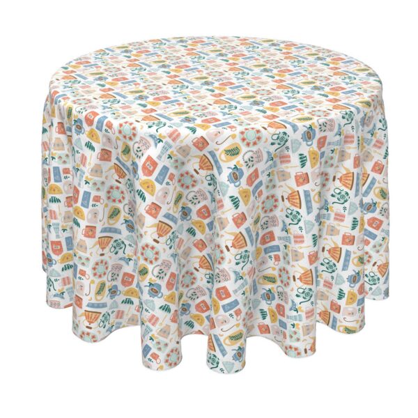 Round Tablecloth, 100% Polyester, 60  Round, Morning Coffee