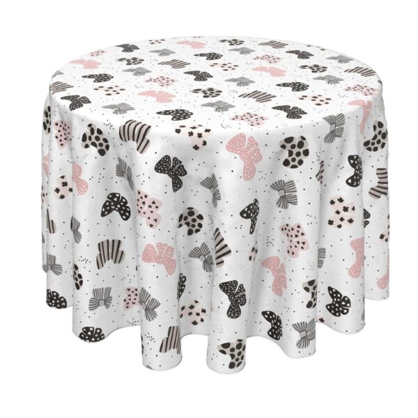 Round Tablecloth, 100% Polyester, 70  Round, Patterned Bows