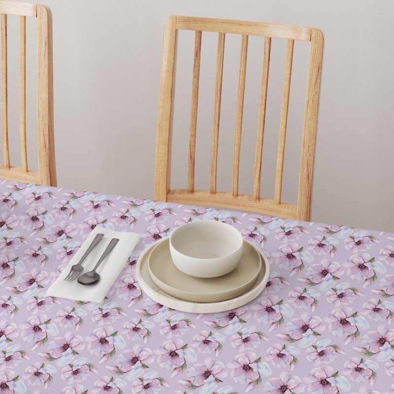 Round Tablecloth, 100% Polyester, 70  Round, Brush Stroke Purple Flowers - Image 4