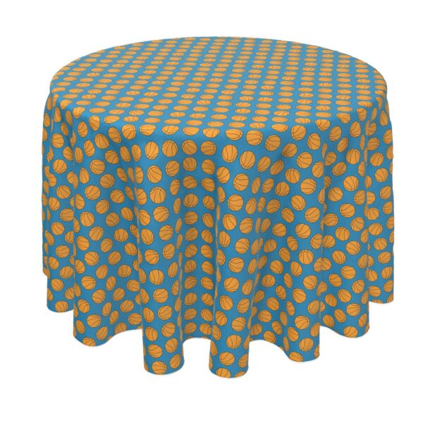 Round Tablecloth, 100% Polyester, 70  Round, Basketballs