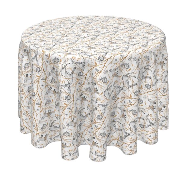 Round Tablecloth, 100% Polyester, 60  Round, Woodland Wildlife