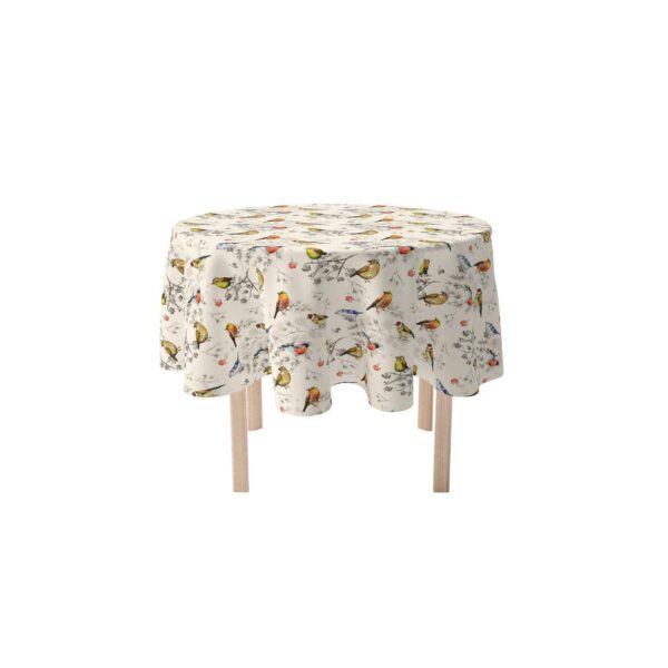 Round Tablecloth, 100% Polyester, 60  Round, Bird Watch