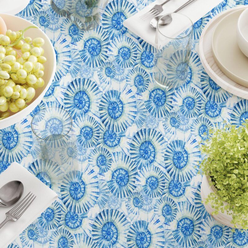 Round Tablecloth, 100% Polyester, 60  Round, Coastal Watercolor Shells - Image 3