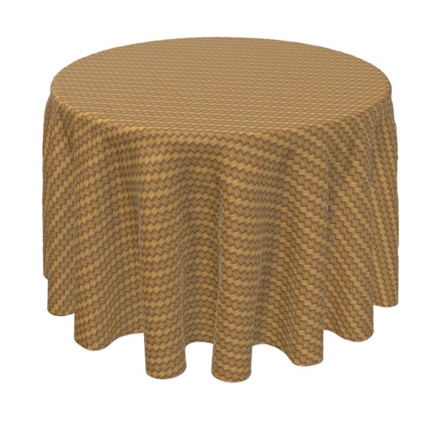 Round Tablecloth, 100% Polyester, 90  Round, Step by Step Wicker Weave