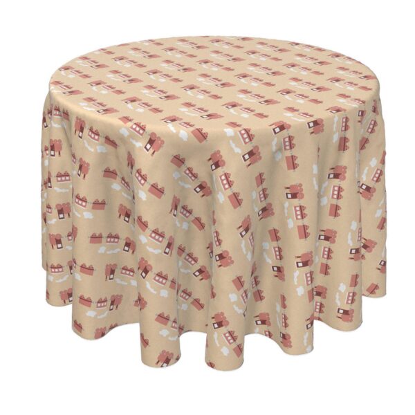 Round Tablecloth, 100% Polyester, 70  Round, Steam Locomotives