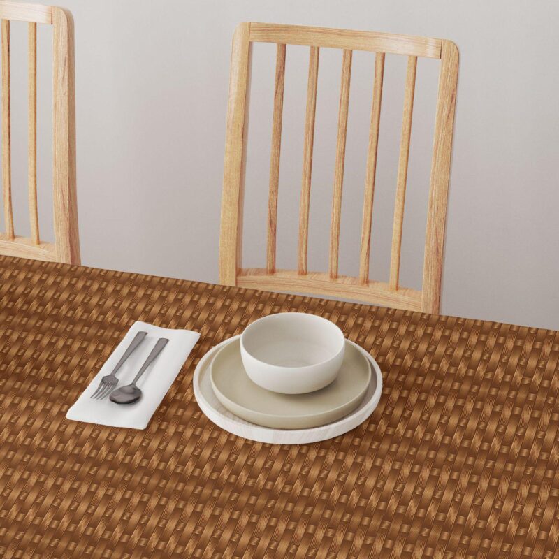 Round Tablecloth, 100% Polyester, 60  Round, Copper Style Wicker - Image 4