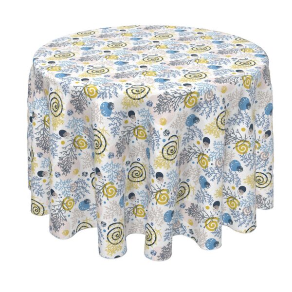 Round Tablecloth, 100% Polyester, 70  Round, Winter Swirls and Twirls