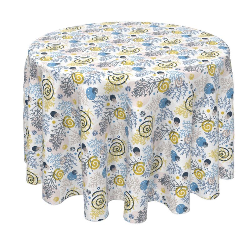 Round Tablecloth, 100% Polyester, 70  Round, Winter Swirls and Twirls