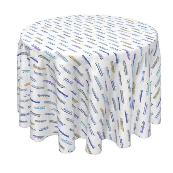 Round Tablecloth, 100% Polyester, 60  Round, High Speed Train Stripe