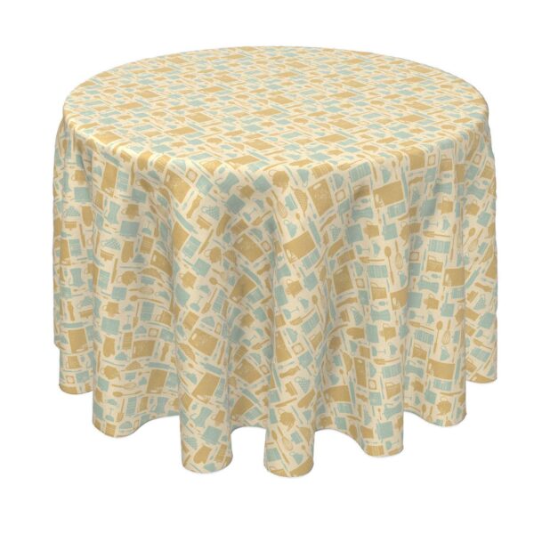 Round Tablecloth, 100% Polyester, 70  Round, Vintage Kitchen