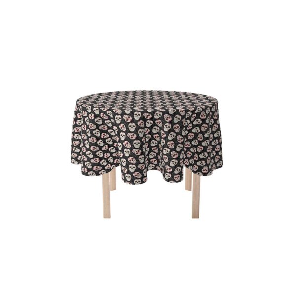 Round Tablecloth, 100% Polyester, 60  Round, Dia De Los Muertes Skulls