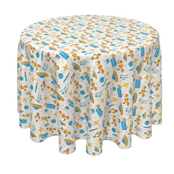 Round Tablecloth, 100% Polyester, 60  Round, Kids Toys