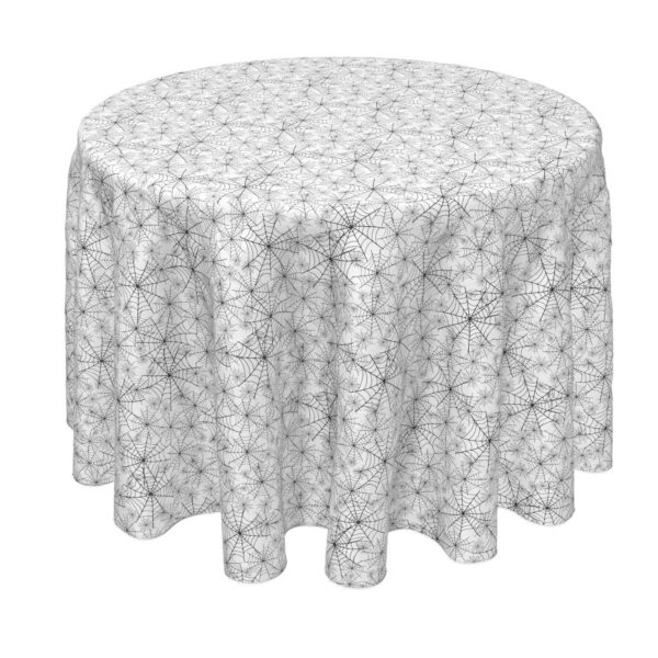 Round Tablecloth, 100% Polyester, 70  Round, Spooky Spider Webs