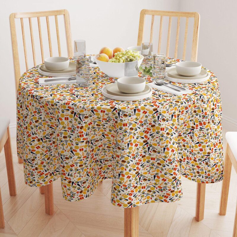 Round Tablecloth, 100% Polyester, 70  Round, Hanukkah Celebration Essentials - Image 2