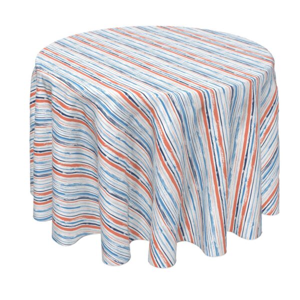 Round Tablecloth, 100% Polyester, 90  Round, Summer Brush Stroke Stripe