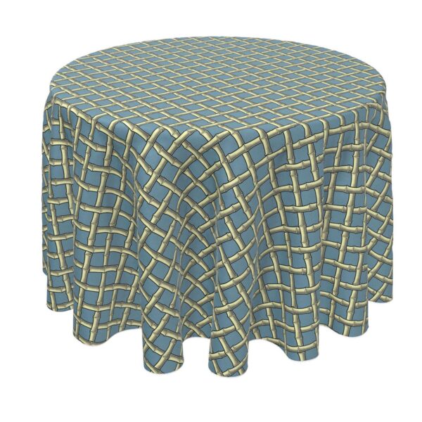 Round Tablecloth, 100% Polyester, 90  Round, Bam boo Cane Lattice