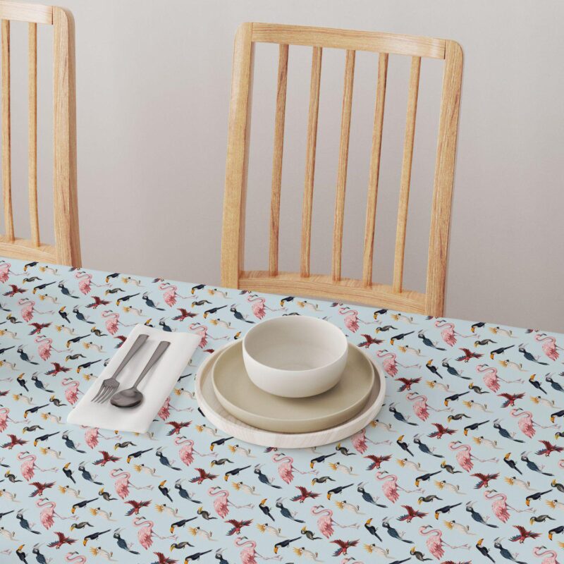 Round Tablecloth, 100% Polyester, 90  Round, Jungle Birds - Image 4