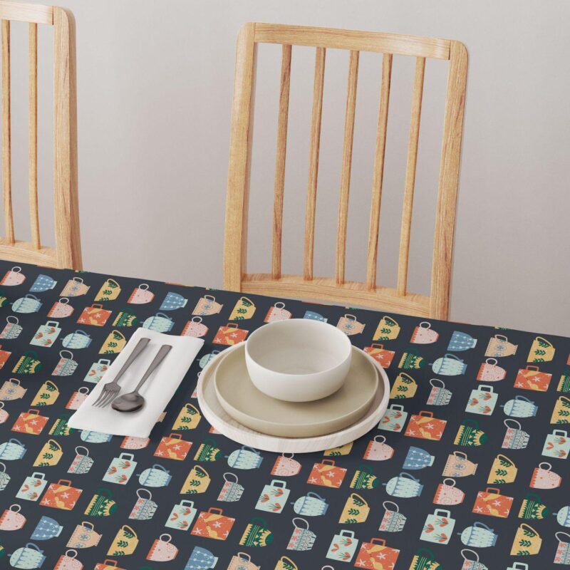 Round Tablecloth, 100% Polyester, 70  Round, Decorated Ceramic Mugs - Image 4