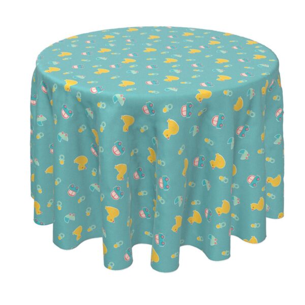 Round Tablecloth, 100% Polyester, 70  Round, Little Ducks Design