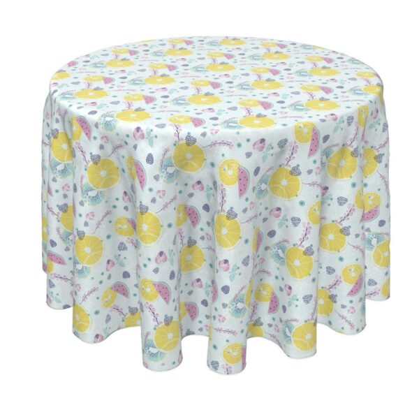 Round Tablecloth, 100% Polyester, 90  Round, Summertime Design