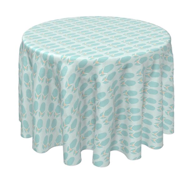 Round Tablecloth, 100% Polyester, 70  Round, Starfish Flip Flops