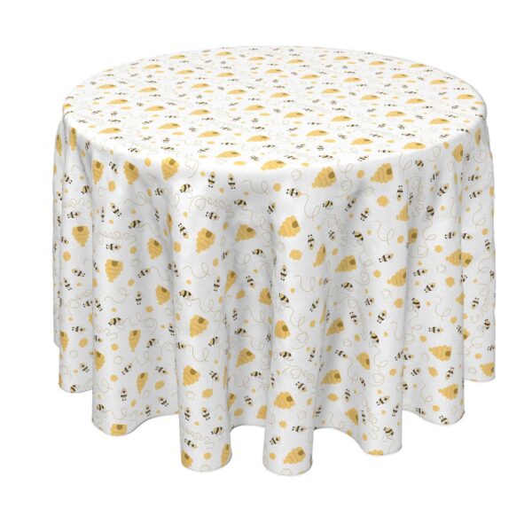 Round Tablecloth, 100% Polyester, 60  Round, Bees and Bee hives