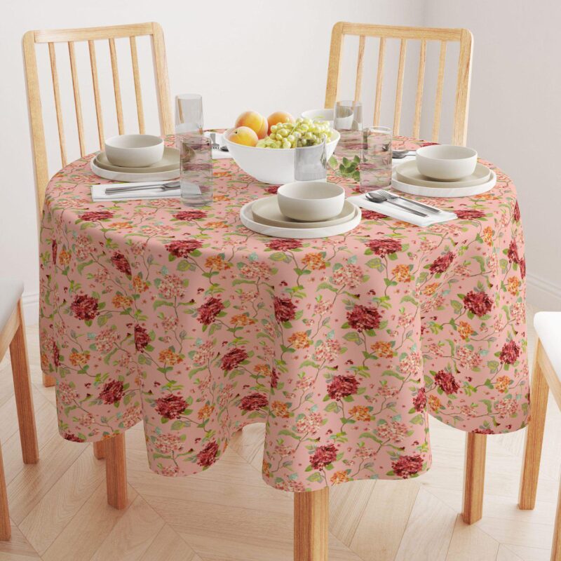 Round Tablecloth, 100% Polyester, 70  Round, Hydrangea Blossom - Image 2