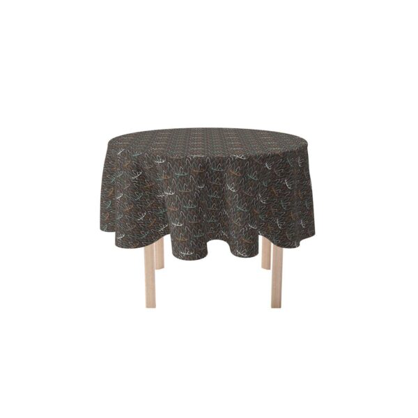 Round Tablecloth, 100% Polyester, 60  Round, Deer in Trees