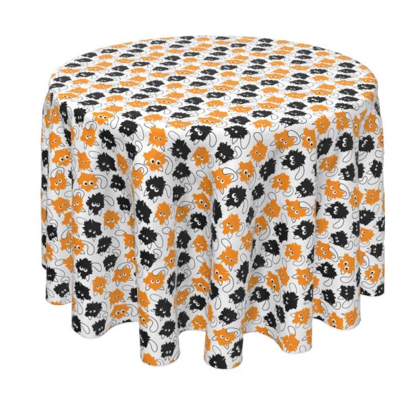 Round Tablecloth, 100% Polyester, 90  Round, Goofy Funny Cats