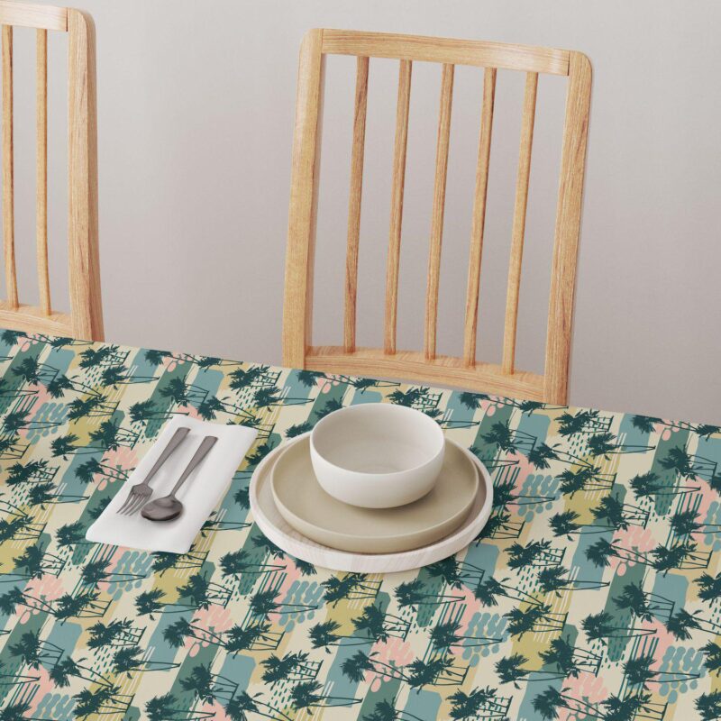 Round Tablecloth, 100% Polyester, 90  Round, Island Illustration - Image 4