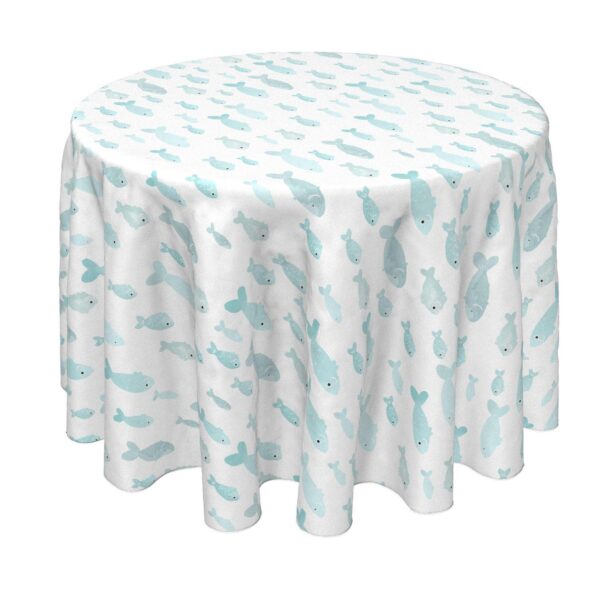 Round Tablecloth, 100% Polyester, 60  Round, Underwater Fish